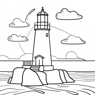 Colorful Lighthouse By The Sea Coloring Page 3007-2447