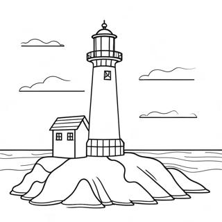 Colorful Lighthouse By The Sea Coloring Page 3007-2448