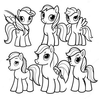 Colorful My Little Pony Friends Coloring Page 30094-24109