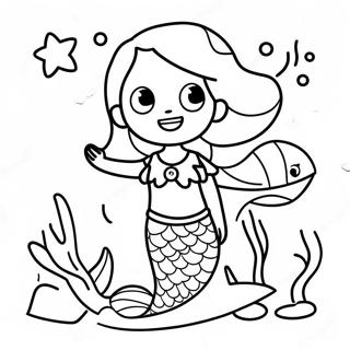 Adventurous Boy Mermaid Coloring Page 30104-24115