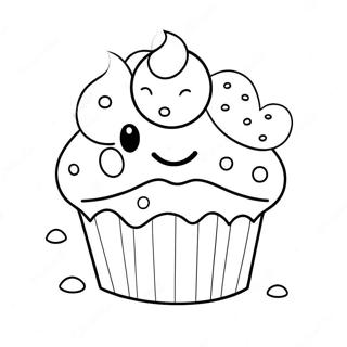 Happy Muffin With Sprinkles Coloring Page 30114-24121