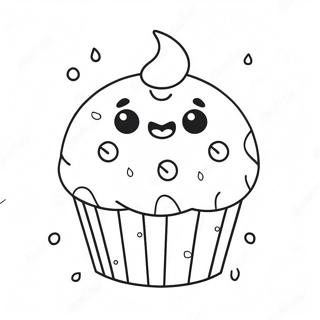 Happy Muffin With Sprinkles Coloring Page 30114-24124