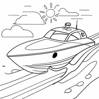 Colorful Speed Boat With Sunsets Coloring Page 30134-24137