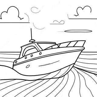 Colorful Speed Boat With Sunsets Coloring Page 30134-24139