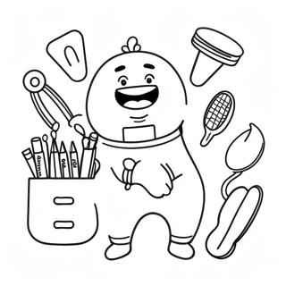 Friendly Dentist With Tools Coloring Page 30144-24145