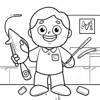 Friendly Dentist With Tools Coloring Page 30144-24146