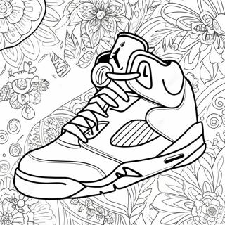 Jordan 5 Sneaker Coloring Page 30153-24152