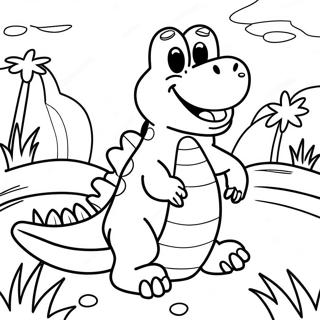 Happy Montgomery Gator Playing In The Water Coloring Page 30164-24165