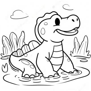 Happy Montgomery Gator Playing In The Water Coloring Page 30164-24166