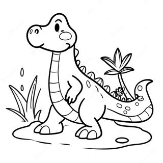 Happy Montgomery Gator Playing In The Water Coloring Page 30164-24167