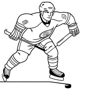 Hockey Player Skating Fast Coloring Page 301-241