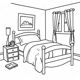 Cozy Bed Coloring Page 30223-24205