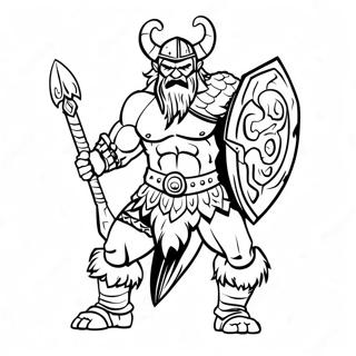 Barbarian Warrior In Battle Coloring Page 30254-24233