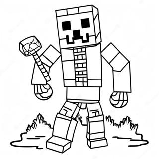 Minecraft Skeleton Coloring Pages