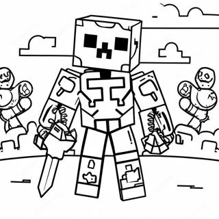 Minecraft Skeleton Coloring Page 30263-24240