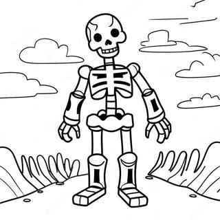 Creepy Minecraft Skeleton Coloring Page 30264-24242