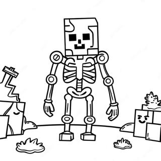 Creepy Minecraft Skeleton Coloring Page 30264-24243