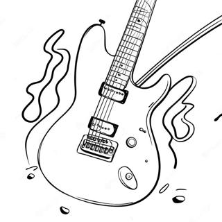 Electric Guitar Rocking Out Coloring Page 3027-2461