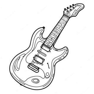 Electric Guitar Rocking Out Coloring Page 3027-2462