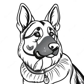 Realistic German Shepherd Portrait Coloring Page 30323-24288