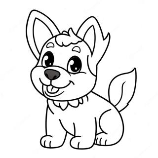 Playful German Shepherd Puppy Coloring Page 30324-24289