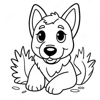 Playful German Shepherd Puppy Coloring Page 30324-24291