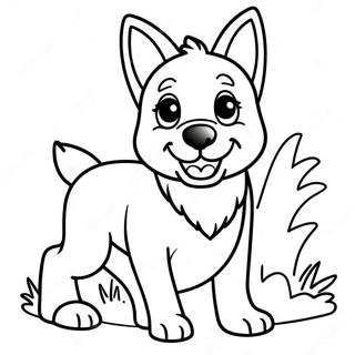 Playful German Shepherd Puppy Coloring Page 30324-24292