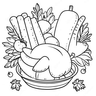 First Thanksgiving Feast Coloring Page 30333-24293