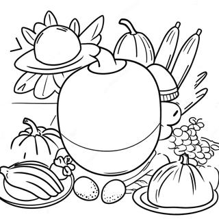 First Thanksgiving Feast Coloring Page 30333-24294