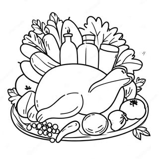 First Thanksgiving Feast Coloring Page 30333-24296