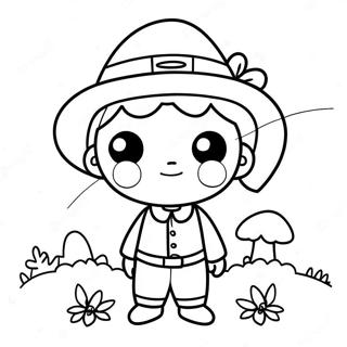 Cute Pilgrim Boy Coloring Page 30334-24297