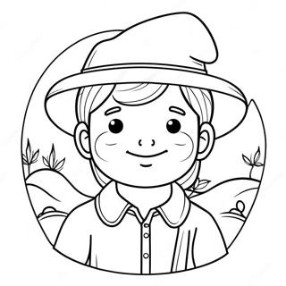 Cute Pilgrim Boy Coloring Page 30334-24298