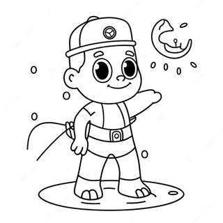 Cute Cartoon Lifeguard Coloring Page 30364-24326