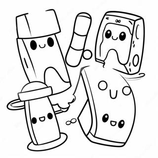 Cute Band Aid Characters Coloring Page 30414-24358