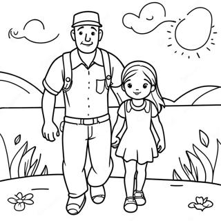 Adventurous Father And Daughter Coloring Page 30434-24377