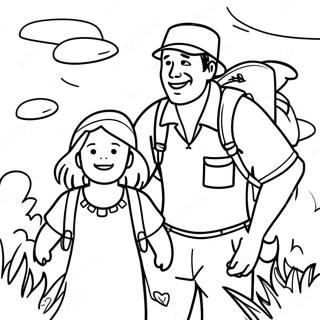 Adventurous Father And Daughter Coloring Page 30434-24378