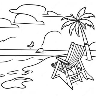 Tropical Beach Scene Coloring Page 3046-2471