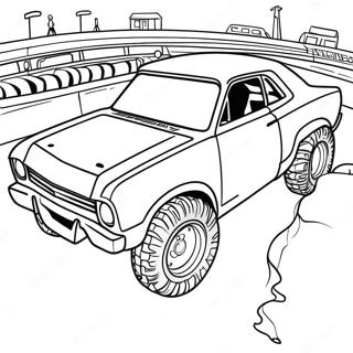 Demolition Derby Car Outline Coloring Page 30493-24423