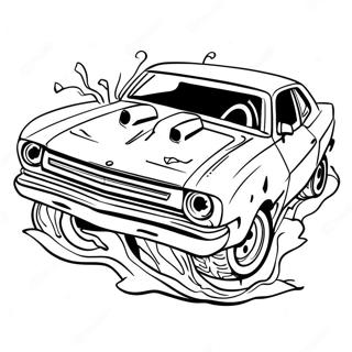 Demolition Derby Car Outline Coloring Page 30493-24424