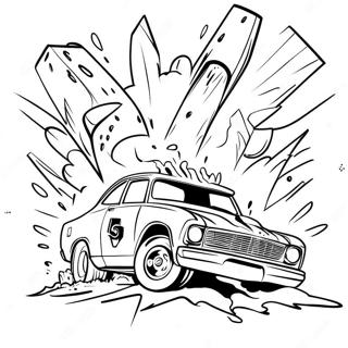 Explosive Demolition Derby Car Coloring Page 30494-24426