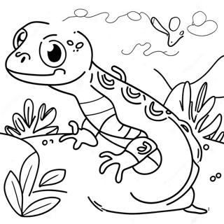 Colorful Salamander In Nature Coloring Page 30514-24437