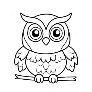 Cute Cartoon Owl Coloring Page 30524-24462