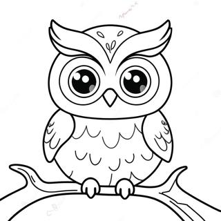 Cute Cartoon Owl Coloring Page 30524-24463