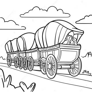 Pioneer Wagon Train Journey Coloring Page 30534-24454