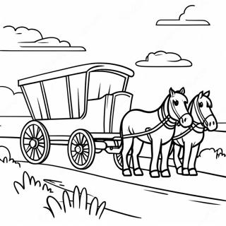 Pioneer Wagon Train Journey Coloring Page 30534-24455