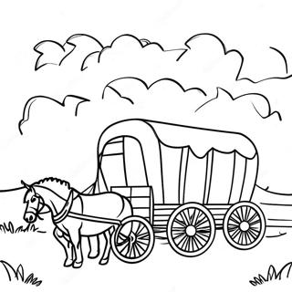 Pioneer Wagon Train Journey Coloring Page 30534-24456