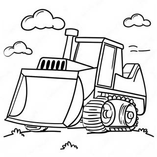 Bulldozer With Happy Children Coloring Page 30564-24485