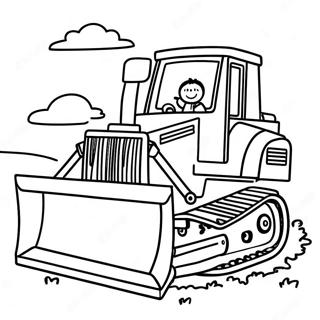 Bulldozer With Happy Children Coloring Page 30564-24488