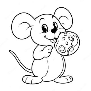 Cheerful Mouse With Cookie Coloring Page 3057-2488