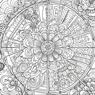 Intricate Kaleidoscope Design Coloring Page 30584-24500